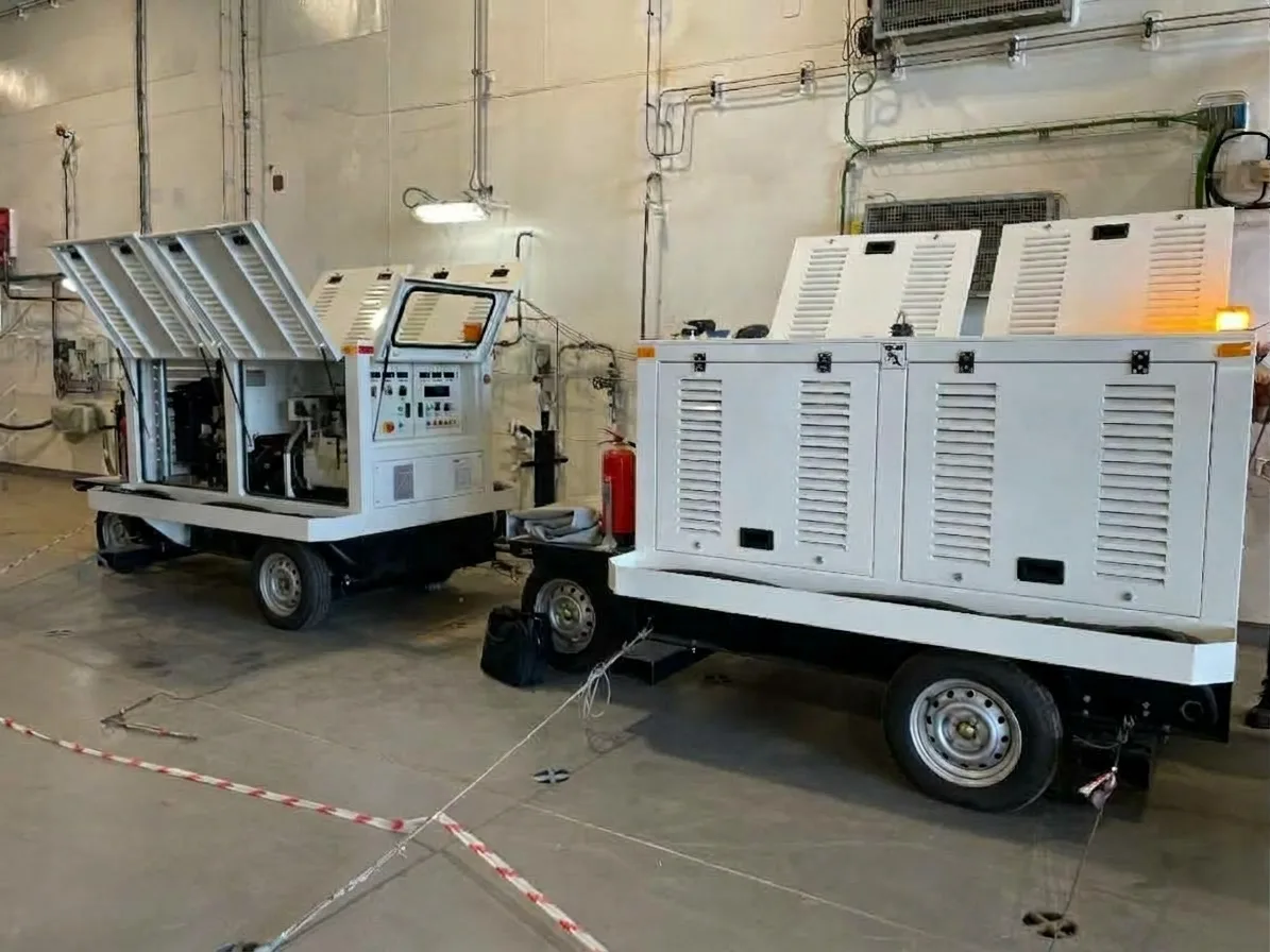 Ground power units in a hangar